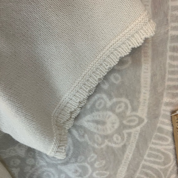 MODEDT VINTAGE WHITE SHORT SLEEVE GRANDMA SWEATER SWEET KNIT DESIGN SCALLOP L - Picture 10 of 10